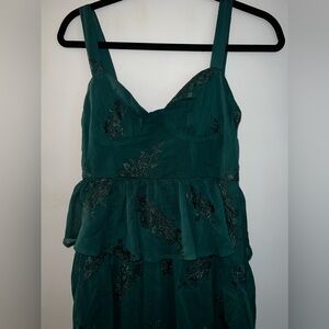 Altar’d State - XS - Roxie Hunter Green Tiered Dress - NWT